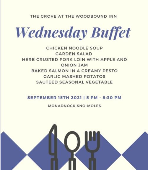 Woodbound Wed Buffet 9 15 2021